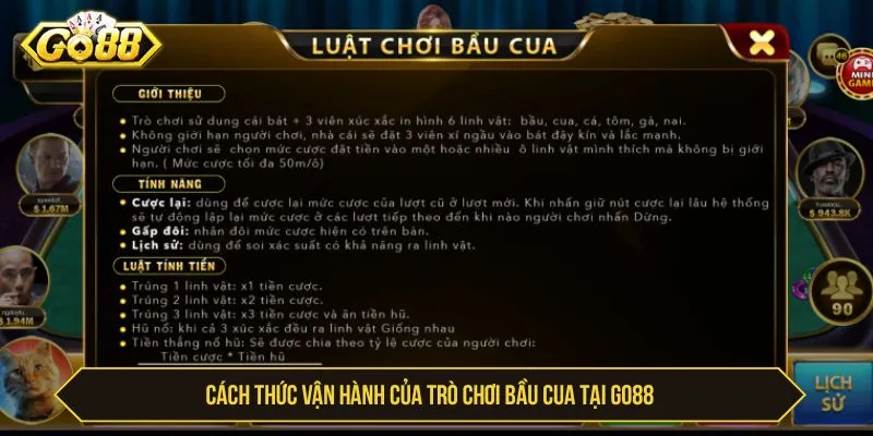 Cược Bầu Cua GO88 Dân Gian Hấp Dẫn, Đổi Thưởng Nhanh Cách thức vận hành của trò chơi bầu cua tại GO88